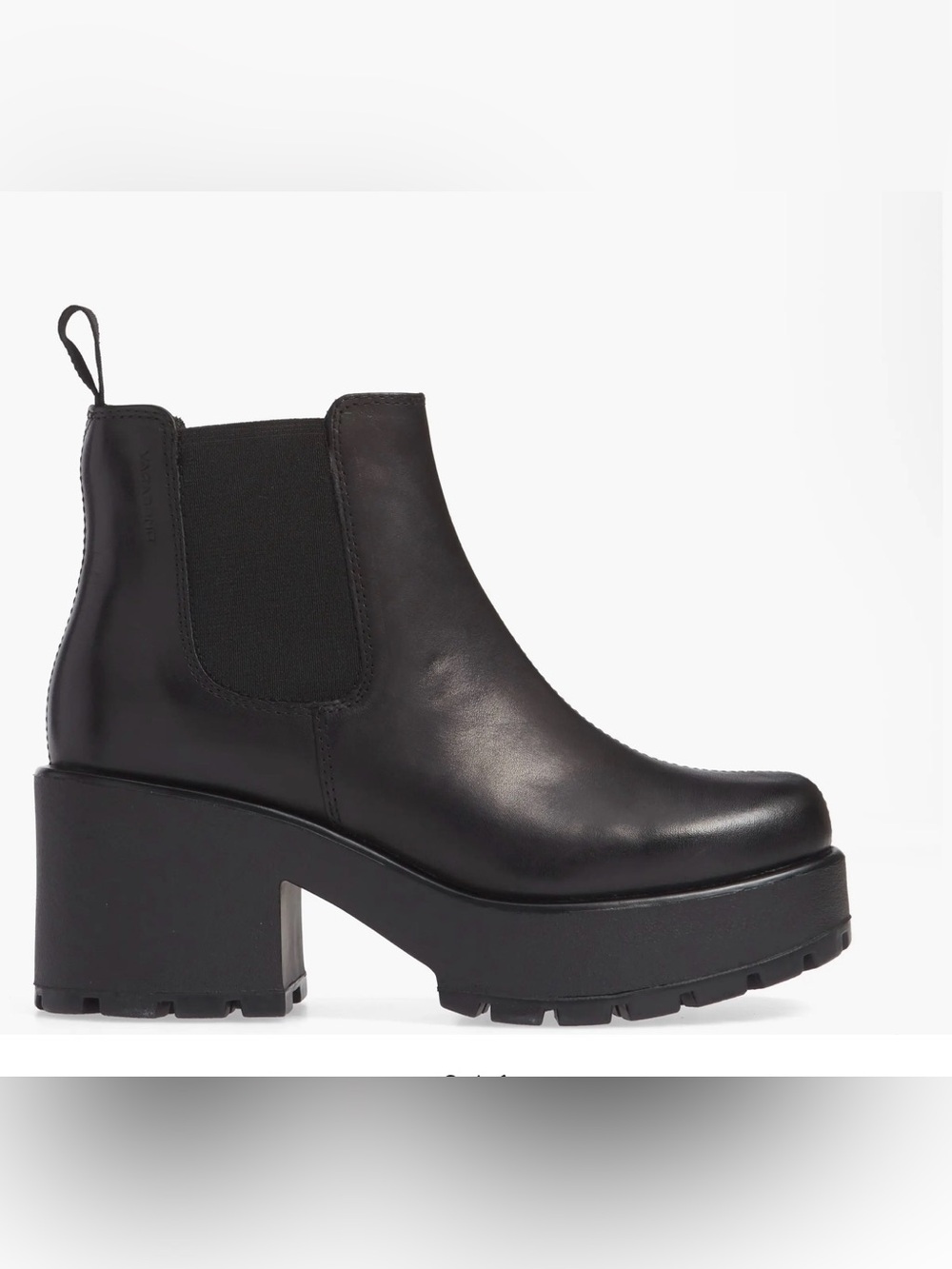Vagabond Black Leather Platform Chelsea Boot